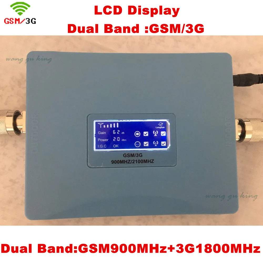 

LCD Display GSM 3G Repeater GSM 900MHz UMTS 2100MHz Cell Phone Dual Band Booster GSM WCDMA Signal Repeaters GSM 3G Amplifier