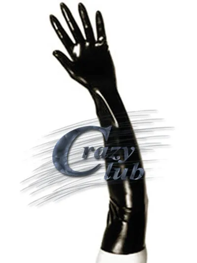 Новое поступление черные латексные перчатки zentai длиной до локтя Клубная одежда