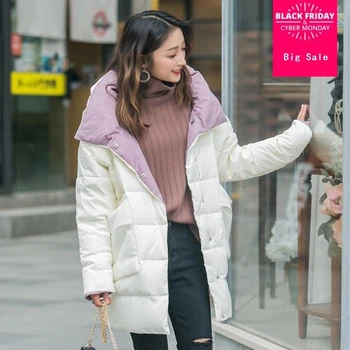 

2020 Winter loose style good quality 80% real duck down coat female hit color natural fur long warm down coats wq1375 dropship