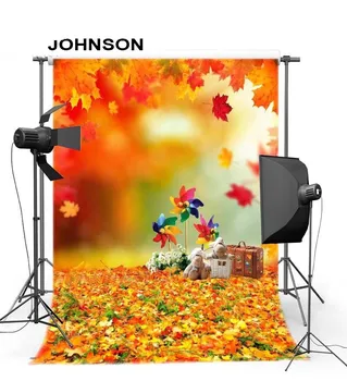 

Cute Fall Autumn Leaves photo backdrop Vinyl cloth High quality Computer printed children kids Backgrounds for sale