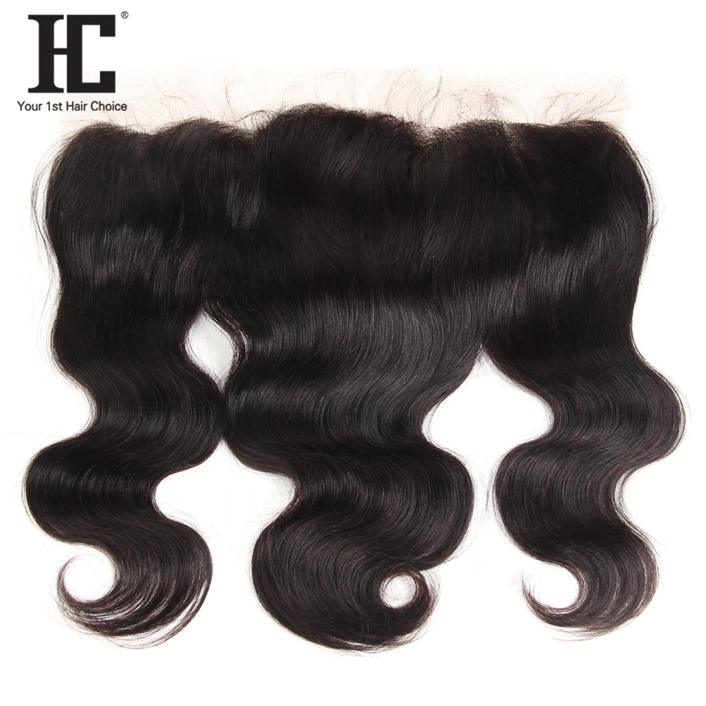 

HC Pre Plucked Ear to Ear 13x4 Lace Frontal Closure With Baby Hair 8-20 inch Peruvian Body Wave Remy Human Hair Free Part