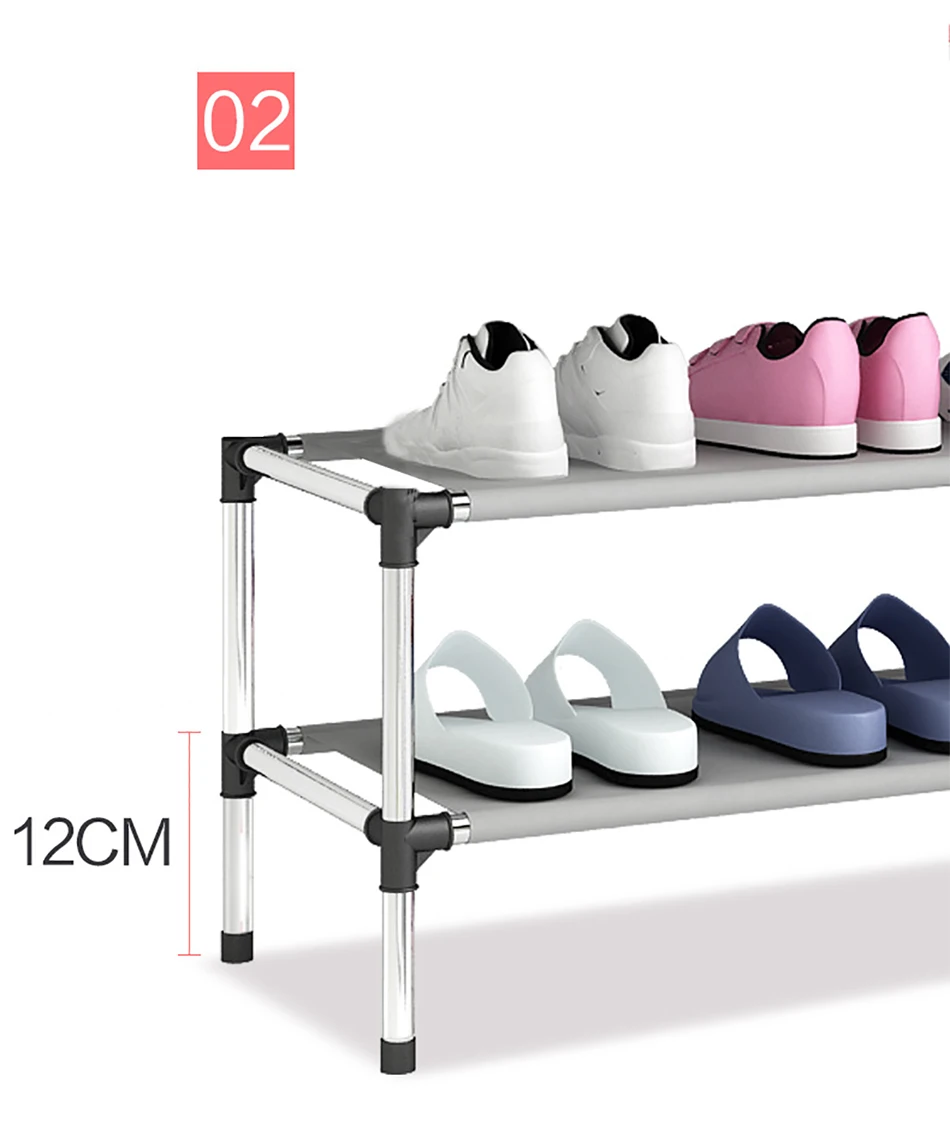 Многоуровневая стойка для обуви с поручнем простая сборка органайзер для хранения на полке подставка держатель Keep Room Neat JC034