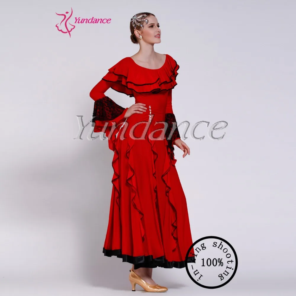 M-01 Новое Красное Длинное бальное платье для танцев для дам
