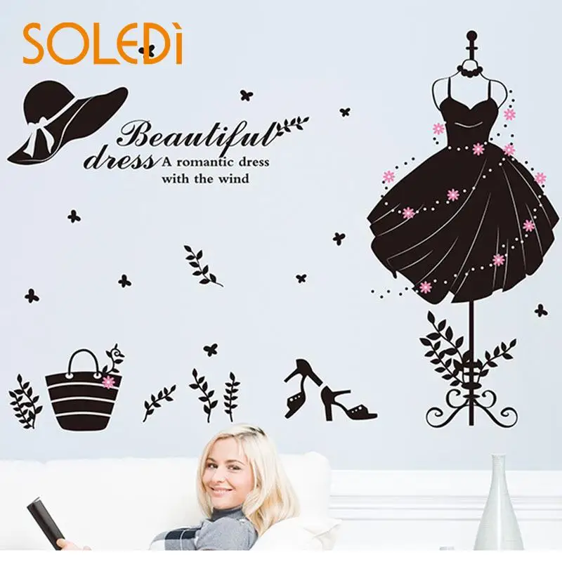 

Lady Dress Designed Kitchen Livingroom Home Decor Wall Wardrobe Sticker