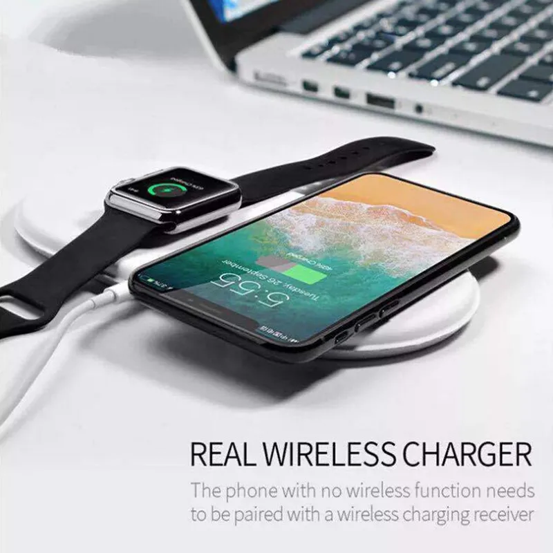 Беспроводное зарядное устройство 3 в 1 QI для iPhone X iWatch 2 быстрое Samsung Note8 S8Plus S7Edge S9