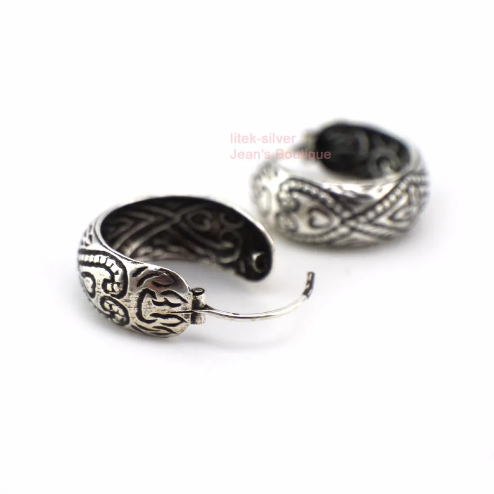 925 пробы серебряные серьги-кольца в Балийском Стиле для женщин A1384