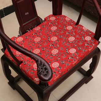 Толстый вогнутый стул подушка сиденье зазор Подушка цветочный китайский Шелковый стул подушки рождественские украшения для дома кресло зазор наполнитель мягкий коврик - Цвет: red shiliu