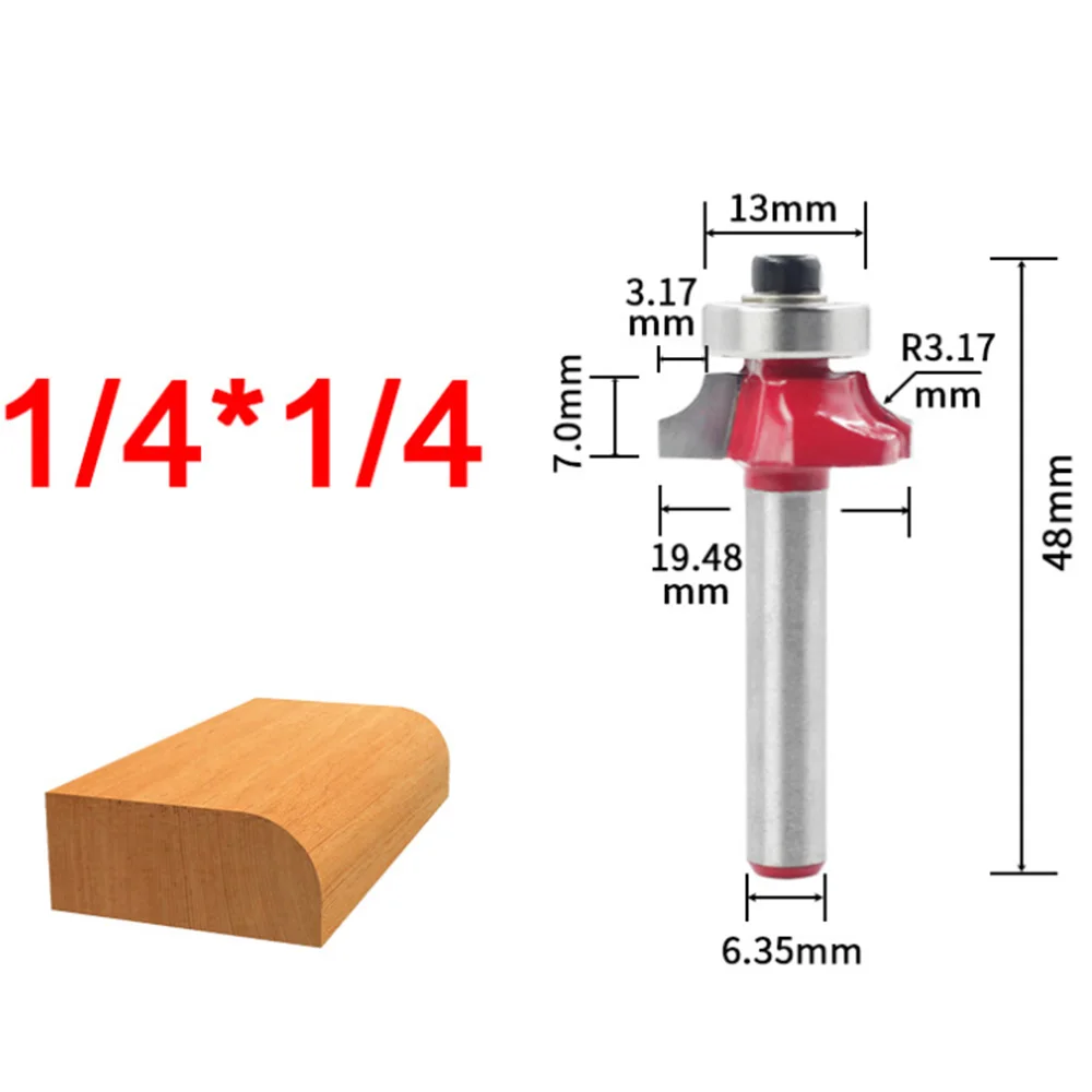 

Woodworking Cutter File Bearing Fillet Knife Trimming Machine Cutter Head Chamfer Slotted Carving 1/4 Handle
