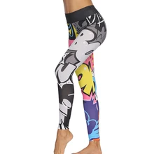 Дропшиппинг модные леггинсы с граффити спортивные женские фитнес Feminina писатель мультфильм брюки тренировки Леггинсы Deportivas Mujer