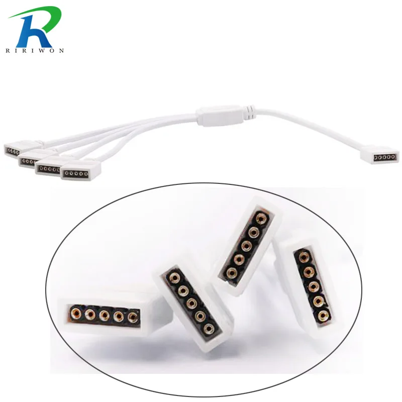 

RGB Connector Lighting Accessories 4 Pin 5 Pin RGB / RGBW 1to2 1to3 1to4 Female LED RGB Splitter Cable For 5050 2835 LED Strip