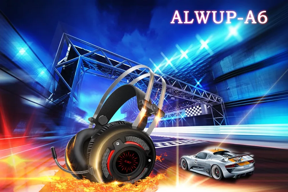 ALWUP 2,2 m Проводные Игровые наушники ps4 с микрофоном игровая Гарнитура xbox one с 7 цветами светодиодный светильник