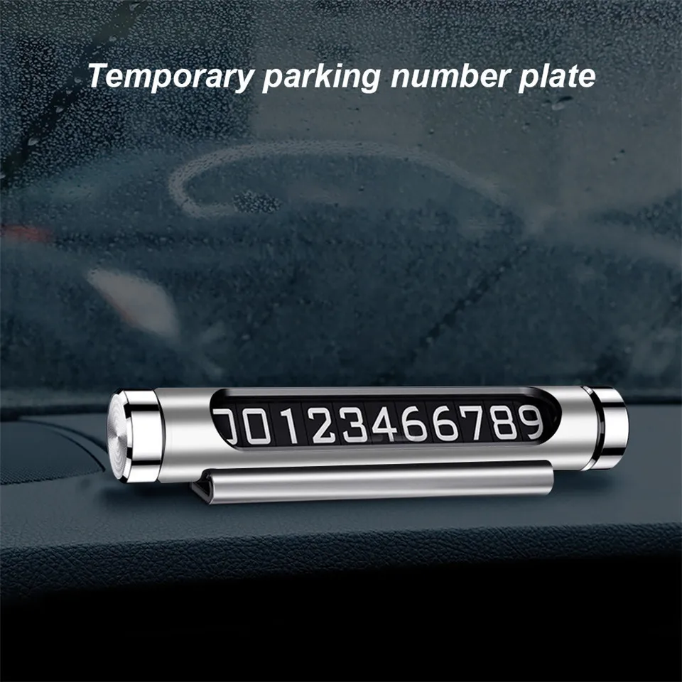 Temporary Car Parking Card Telephone Number Card Notification Night Light Sucker Plate Car Styling Luminous Phone Number Card (6)
