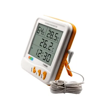 

Indoor And Outdoor Thermometer Hygrometer Large Screen Electronic Digital Display Temperature And Humidity Tester Meter Clock