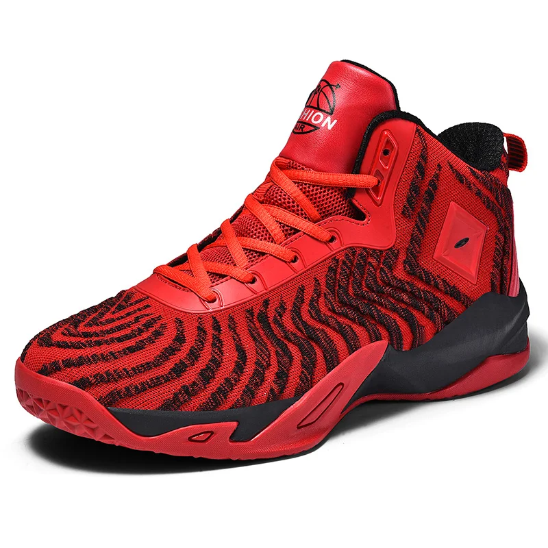 

2019 New Men Basketball Shoes Male Basketball Sports Sneakers High Quality Footwear for Male Red Black Basketball Shoes