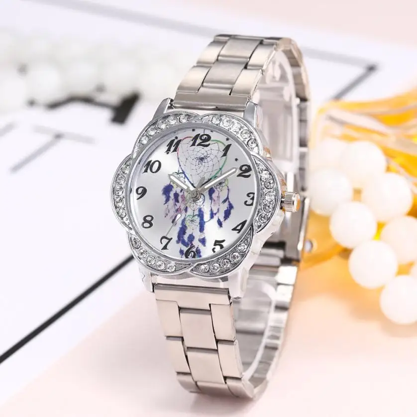 Женские наручные часы из нержавеющей стали horloges vrouwen аналоговые кварцевые с