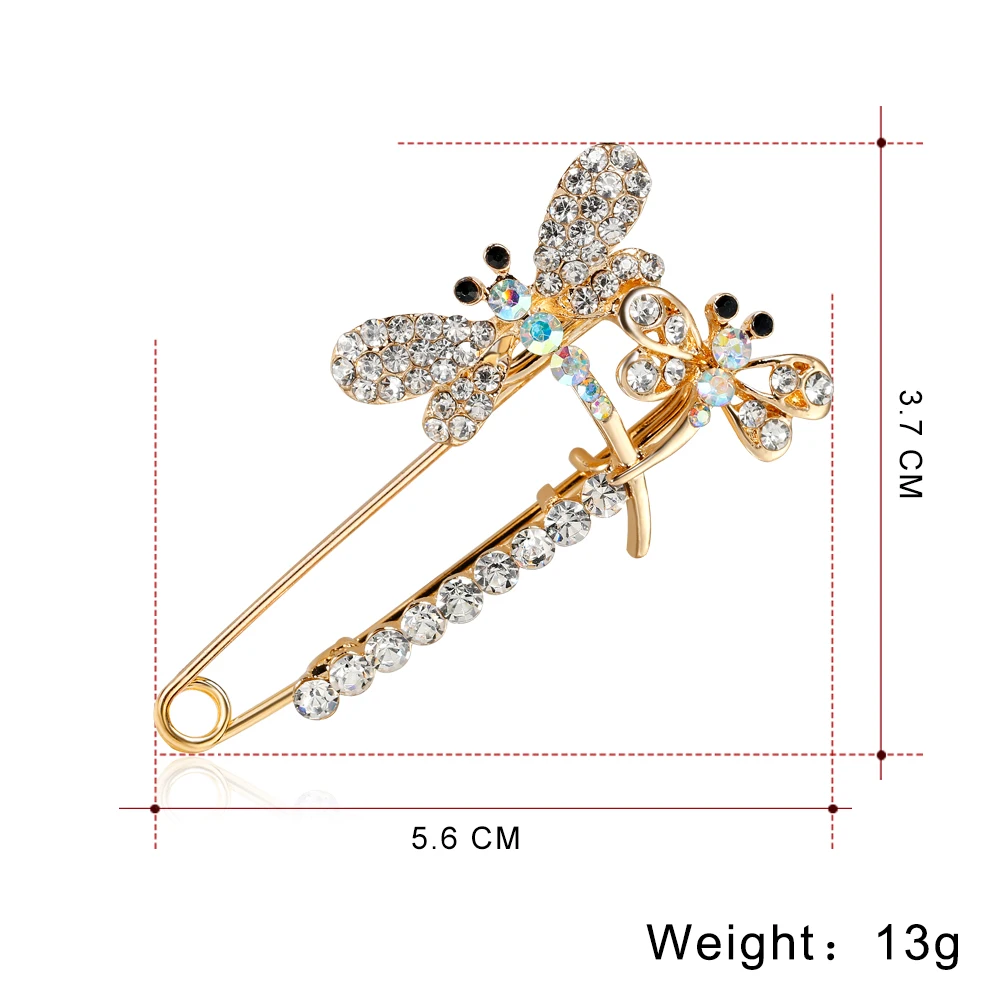 Danbihuabi, модная цветная Брошь Стрекоза со стразами, Винтажная брошь, модные булавки и броши для хиджаба, одежда для женщин, подарок