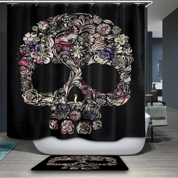 

3d Skull shower curtain finished modern elephone shower curtain zebra waterproof fabric bath curtain for bathroom products