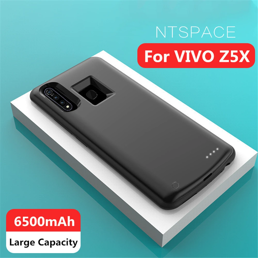 

NTSPACE 6500mAh Portable Power Bank Pack Charging Case for VIVO Z5X Power Case External Battery Charger Cases Powerbank Cover