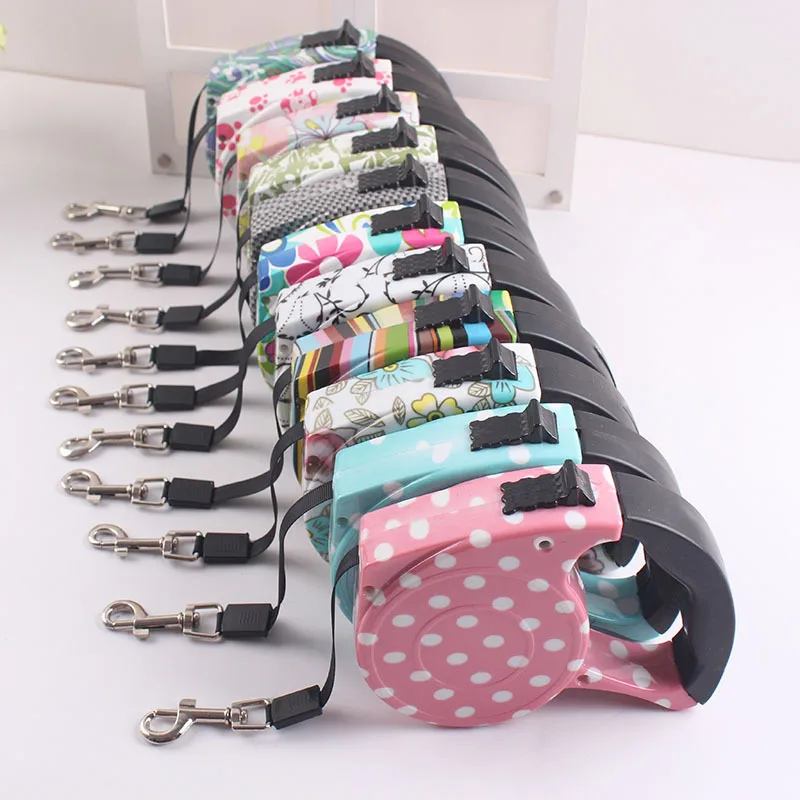Pet telescopic traction belt automatic cute dog walking device rope multicolor | Дом и сад