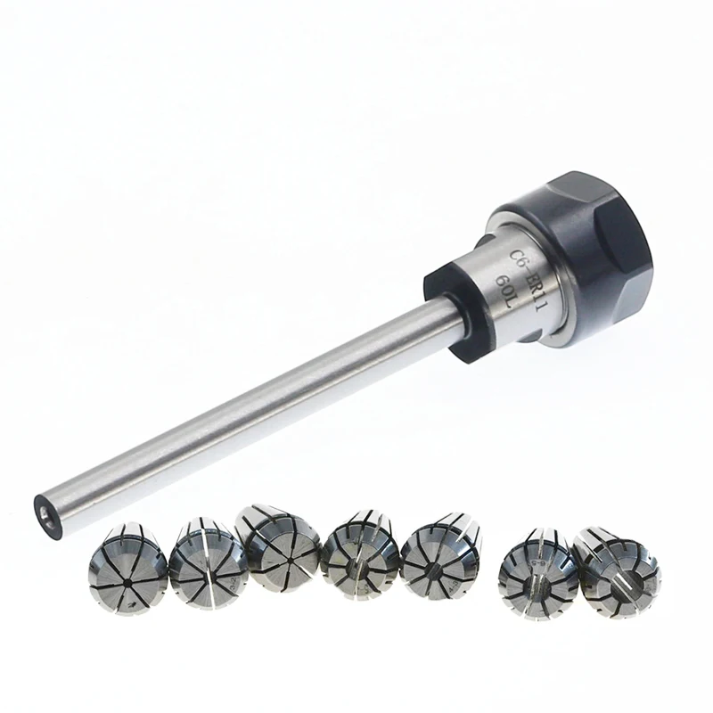 

1set ER11 C6 60L C6 ER11 60L 100L extension rod extension bar Straight Shank with ER11 7pcs Collet with ER11A Nut