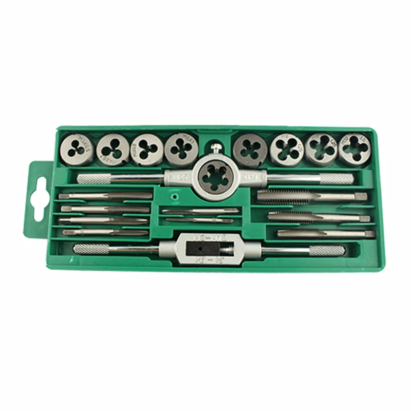 20pcs metric system tap and die combo hand tap wrench die setter set