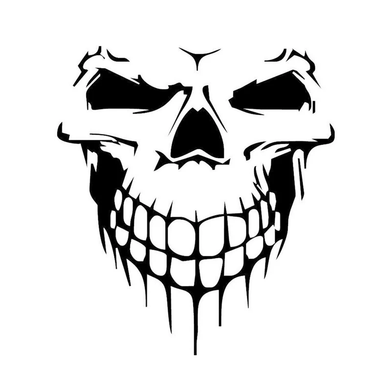 1 PC Big Size 40x36CM Skull Head car sticker Reflective Vinyl Car Styling Car-covers Engine hood door window truck Car sticker (11)