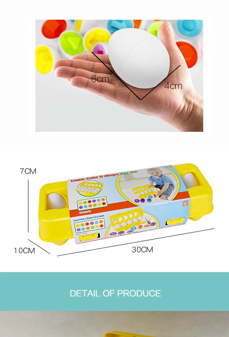 Цвет форма моделирование младенческой молодой просветление граф и матч яйца Смарт яйцо Геометрия еда ненастоящая играть Дети кухня