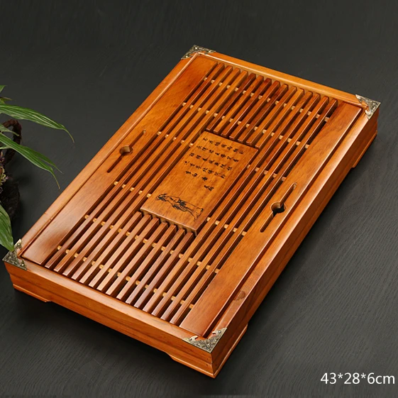 Одноцветное деревянный поднос для час отвод воды хранения чайный набор кунг-фу ящик чайная комната доска стол китайский чайная церемония инструменты