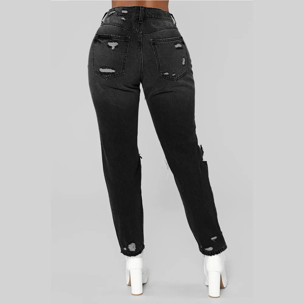 Женские джинсы с высокой талией, модные джинсы с дырками, мягкие, удобные, женские, с высокой талией, стрейчевые, тонкие, сексуальные, узкие брюки, джинсы, mujer