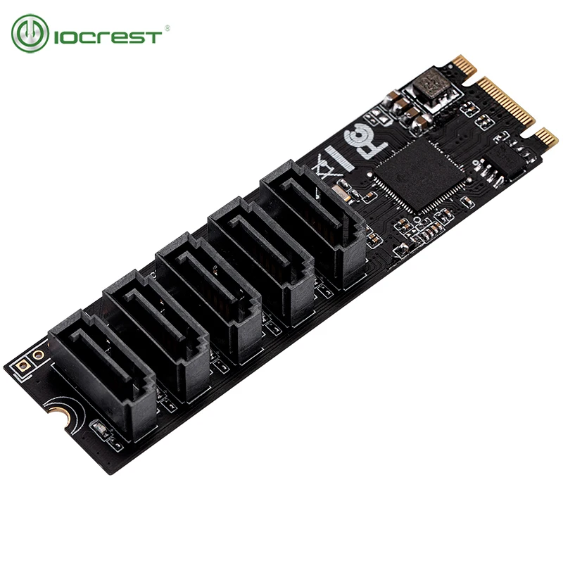 IOCREST M 2 PCIe 3 0 to 5 Ports SATA III 6G ssd Adapter with sataII
