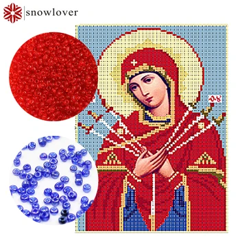 

Snowlover,beads,Needlework,DIY,bead Cross stitch ,Embroidery stitch,Precise Printed painting,portrait Pattern cross,holy mother