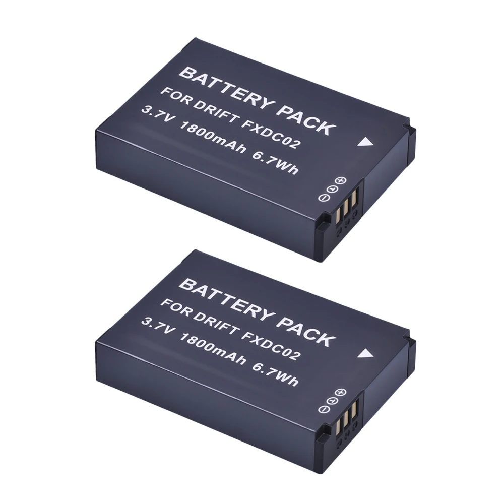 

Durapro higt capacity 2PCS 7.4v 1800mah FXDC02 Replacement Battery for DRIFT HD GHOST DSLR Digital Camera