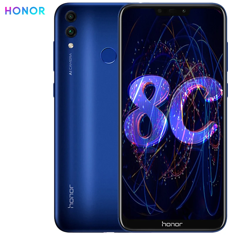 

Global ROM HONOR 8C 4GB 32GB 6.26 inch Snapdragon 632 Octa Core 4000mah Battery 3 Cards VoLTE Face ID Full Screen Mobile Phone