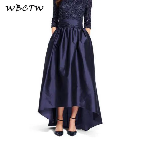 New Arrival High Low Skirts Women Ball Gown Pockets Skirt Asymmetrical Skirts Wedding Party