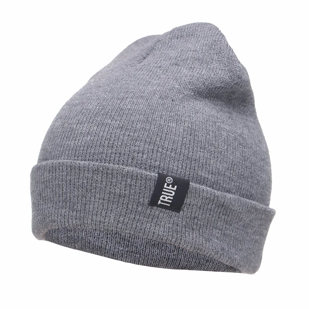 

High Quality Letter True Casual Beanies for Men Women Fashion Knitted Winter Hat Solid Color Hip-hop  Skullies Bonnet Unisex Cap