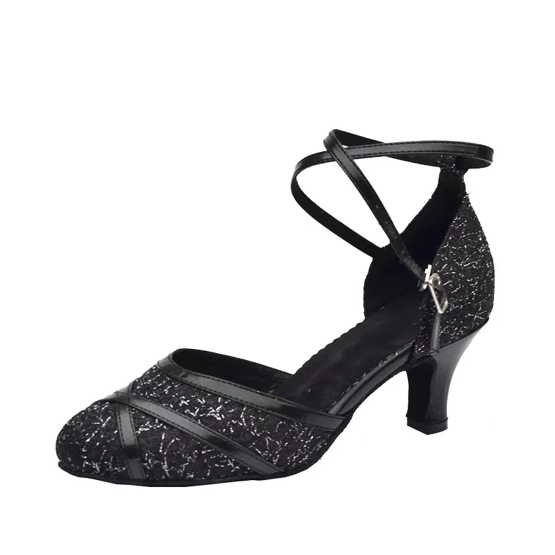 Elisha Dance Shoe Customized Heel Women's Black Color Closed Toe