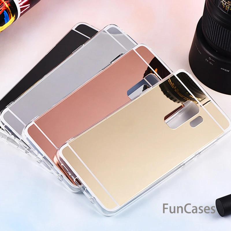 Силиконовый мягкий чехол накладка из ТПУ зеркальный для телефона samsung Galaxy A6 A8 S9 S8