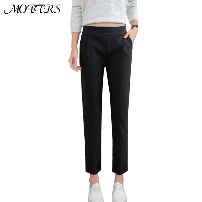 MOBTRS Summer Women Pants Simple Slim Fit Pants Women's Stripe Pants