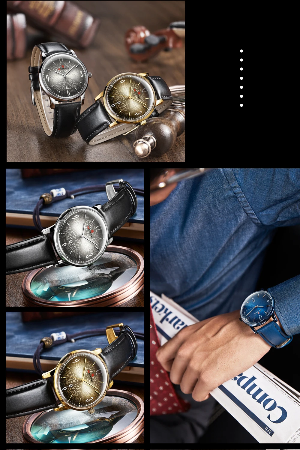 mizums Mens business Watches Top Brand Luxury soft leather Men Watch Waterproof Sport Watch Men Male Clock Man Wristwatch silver gold steel case creative design drop shipping (11)