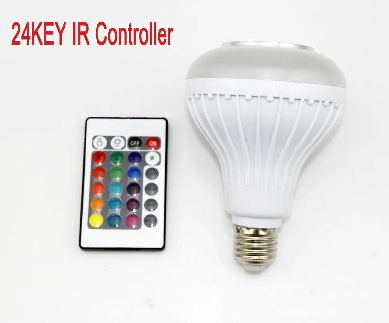 US $419.00 50pcslot LED Music Bulb Bluetooth Audio Speaker LED Bulb E27 RGBW music playing amp Lighting With 24 Keys IR remote Controller
