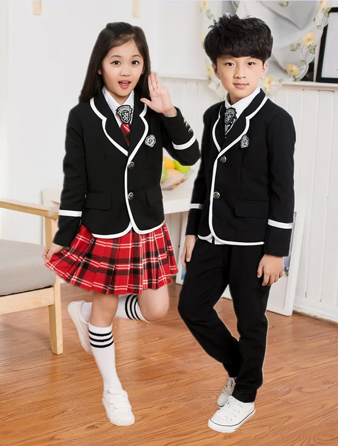 Новая Осенняя форма школьные детские костюмы для мальчиков и девочек школьная форма куртка студент в британском стиле костюм