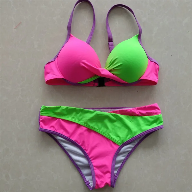 

Sexy string swimwear Patchwork bikinis 2019 mujer Push up swimsuit female women bathing suit biquini summer new bathers