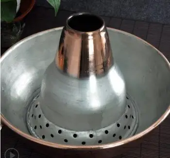 

34cm handmade pure copper electromagnet boiler induction cooker hot pot soup pot Sichuan chafing dish old Beijing chaffy dish