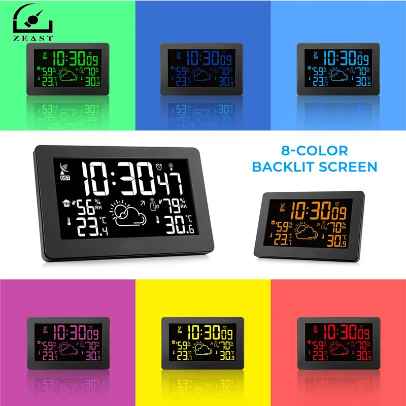

EU/US Plug PT3378A Color Display Wireless Weather Station Indoor Outdoor Digital Weather Thermometer Barometer