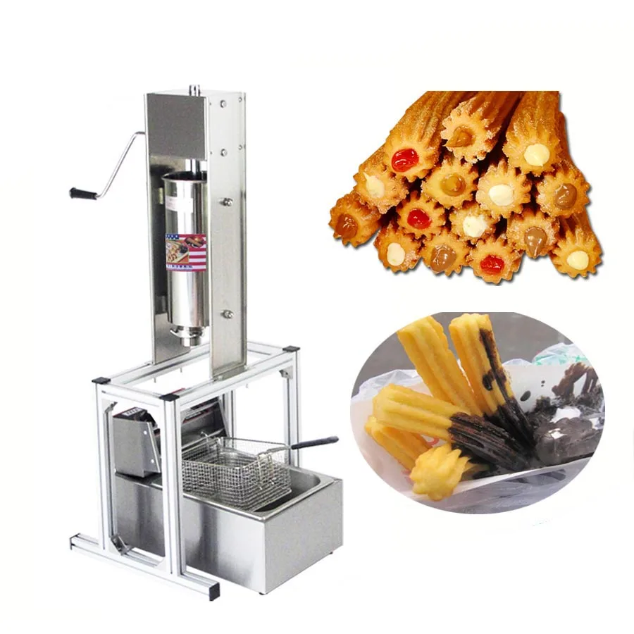 

5L Spain Churros Maker with Fryer Churro Machine Waffle Stick Maker Popular Spanish Fried Fritter Machine Snack Equipment NP-19