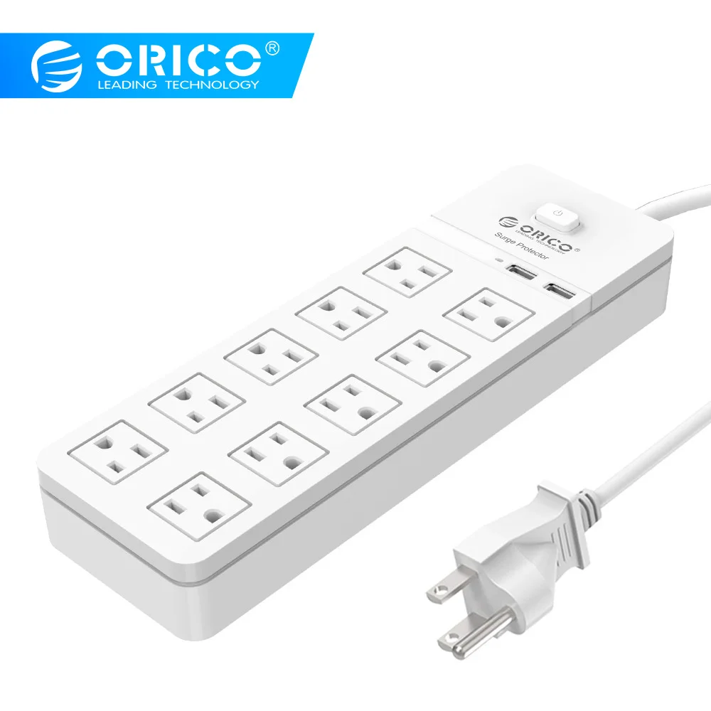 Дешево ORICO SPT USB Защита от всплесков напряжения Мощность Розетка с USB Мощность полосы IC для дома и офиса 4 6 8 10 Порты гнездо переменного тока