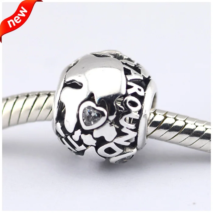 

CKK Silver 925 Jewelry All Around The World Openwork With Charms Beads Fits Original Bracelets DIY Sterling Jewelry