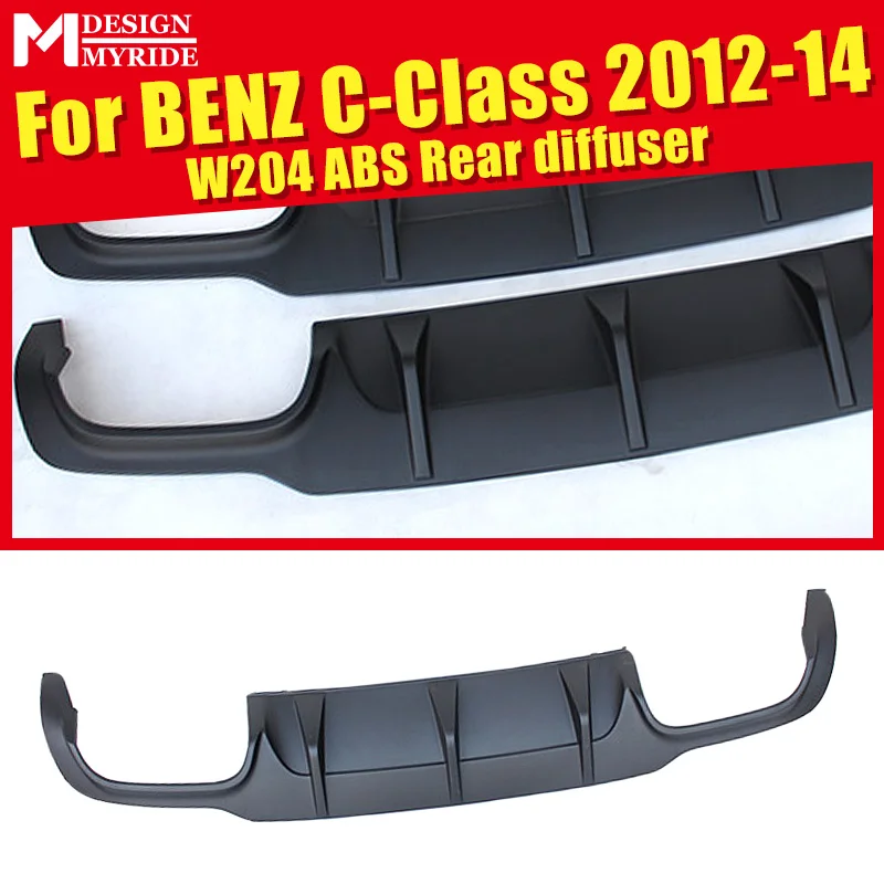 

Fits For Benz W204 rear lip diffuser Black ABS Material No hole lip C180 C200 C250 C300 C350 rear bumper lip diffuser 2012-2014