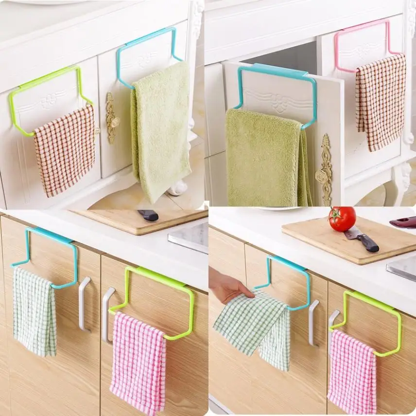 Towel Rack Hanging Holder Organizer Bathroom Kitchen Cabinet Cupboard Hanger Beautiful And Convenient m15