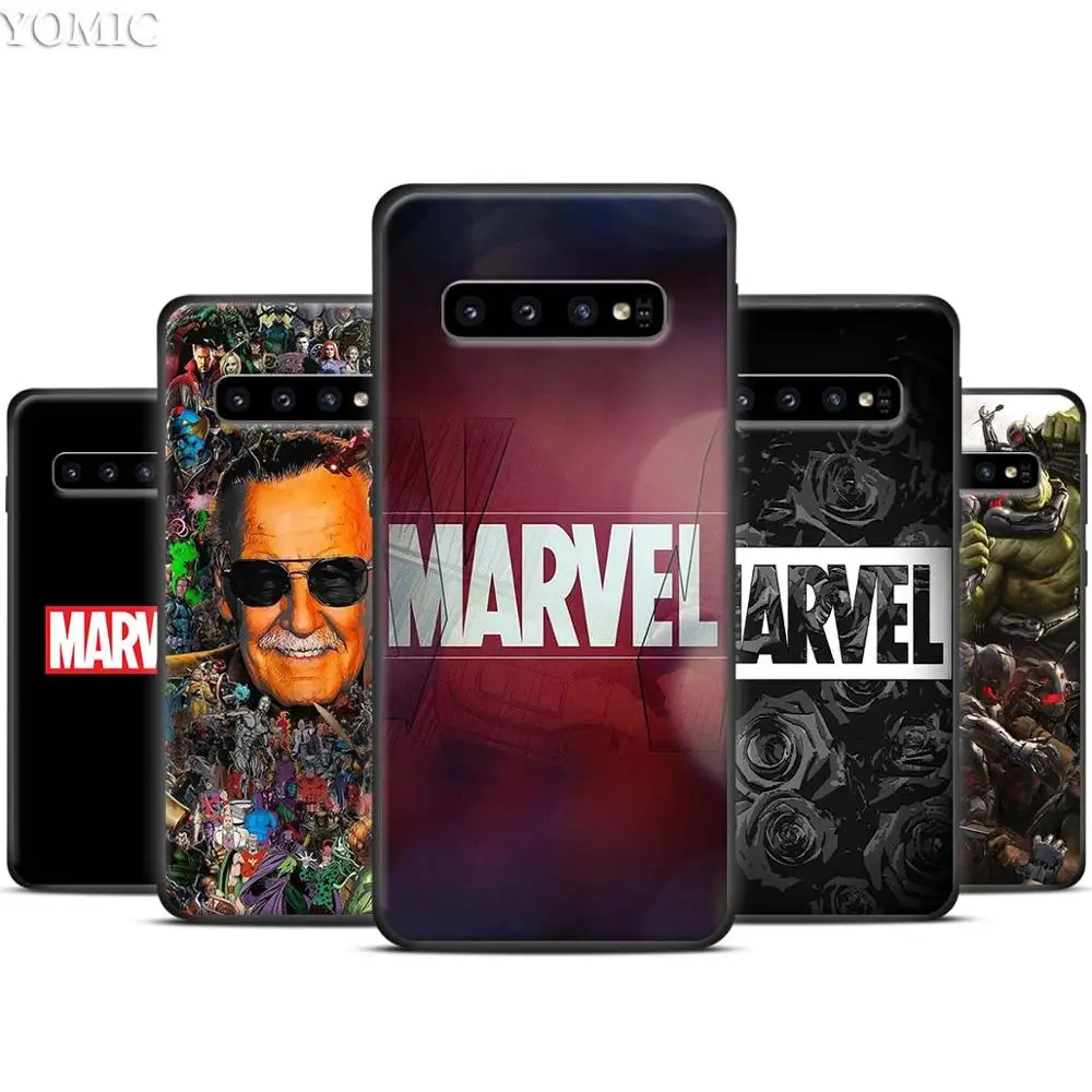 

Marvel Superheroes Black Silicone Case for Samsung Galaxy S10 S10e S8 S9 Plus S7 A40 A50 A70 Note 8 9 Soft Cover Case